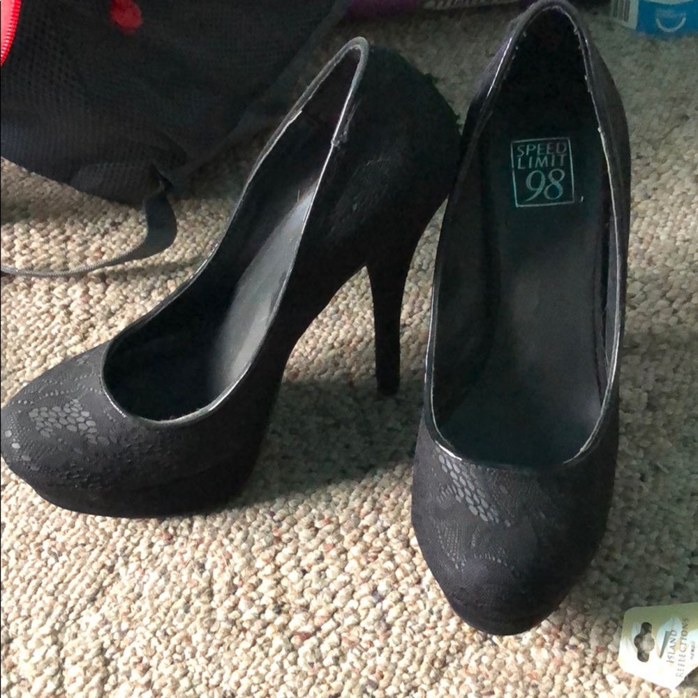 Black elegant Lacey heels